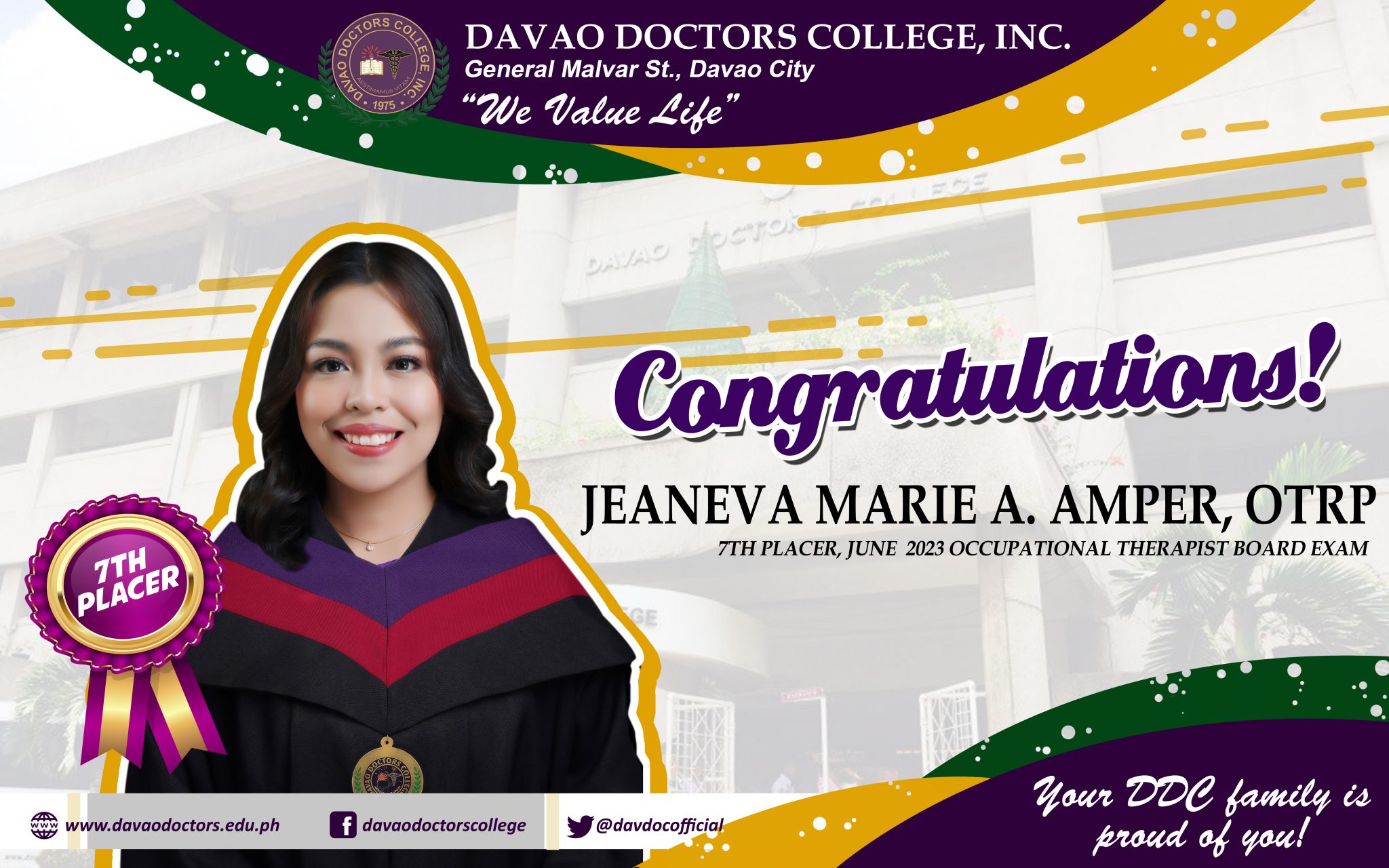 Davao Doctors College, Inc. – We value life